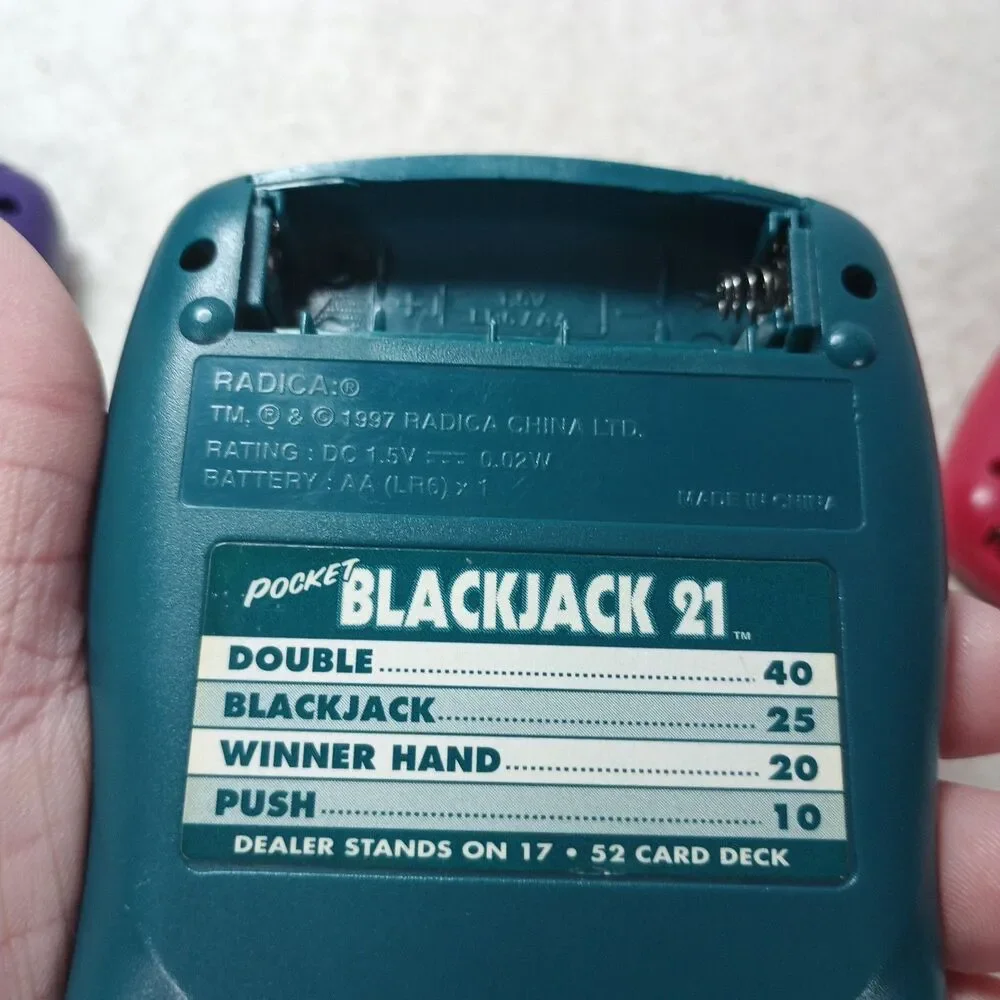 Lot 3 Radica Handheld Games Pocket Slot Blackjack Poker Tested Working LCD